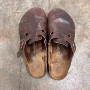 Birkenstock Boston Clogs Oiled Leather Habana Brown Size 40